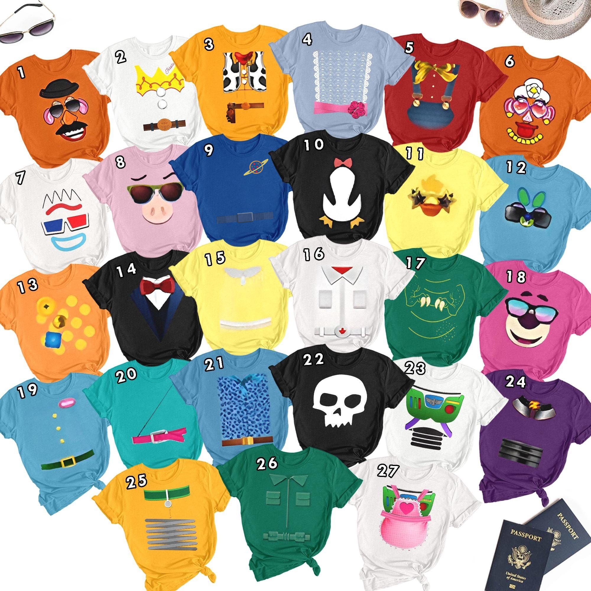 Toy Story Costume Inspired matching Shirt, Halloween Costume For Family Group T Shirt, Toy Characters Movie Gifts, Birthday Family Trip Tee