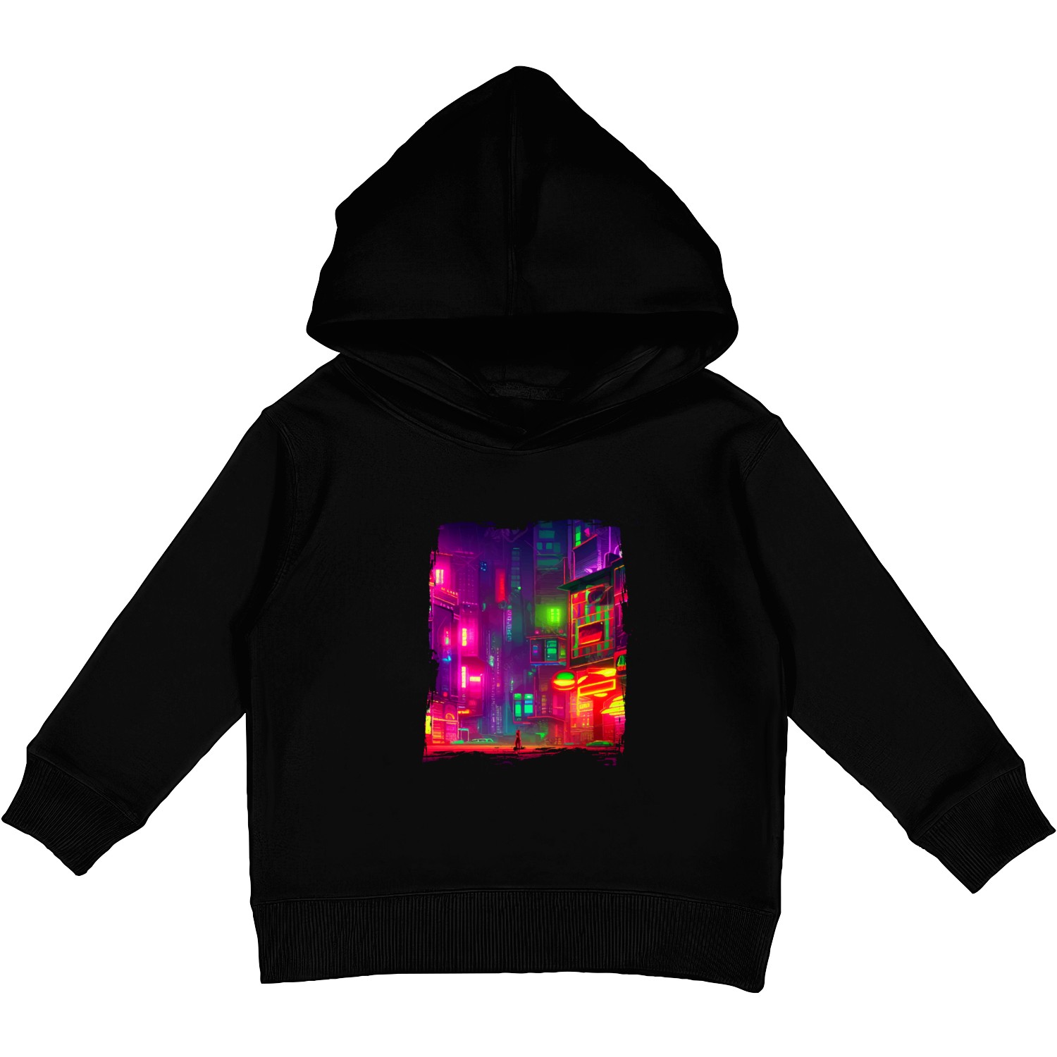 Cool Japanese World Japan Neon City Kids Pullover Hoodies