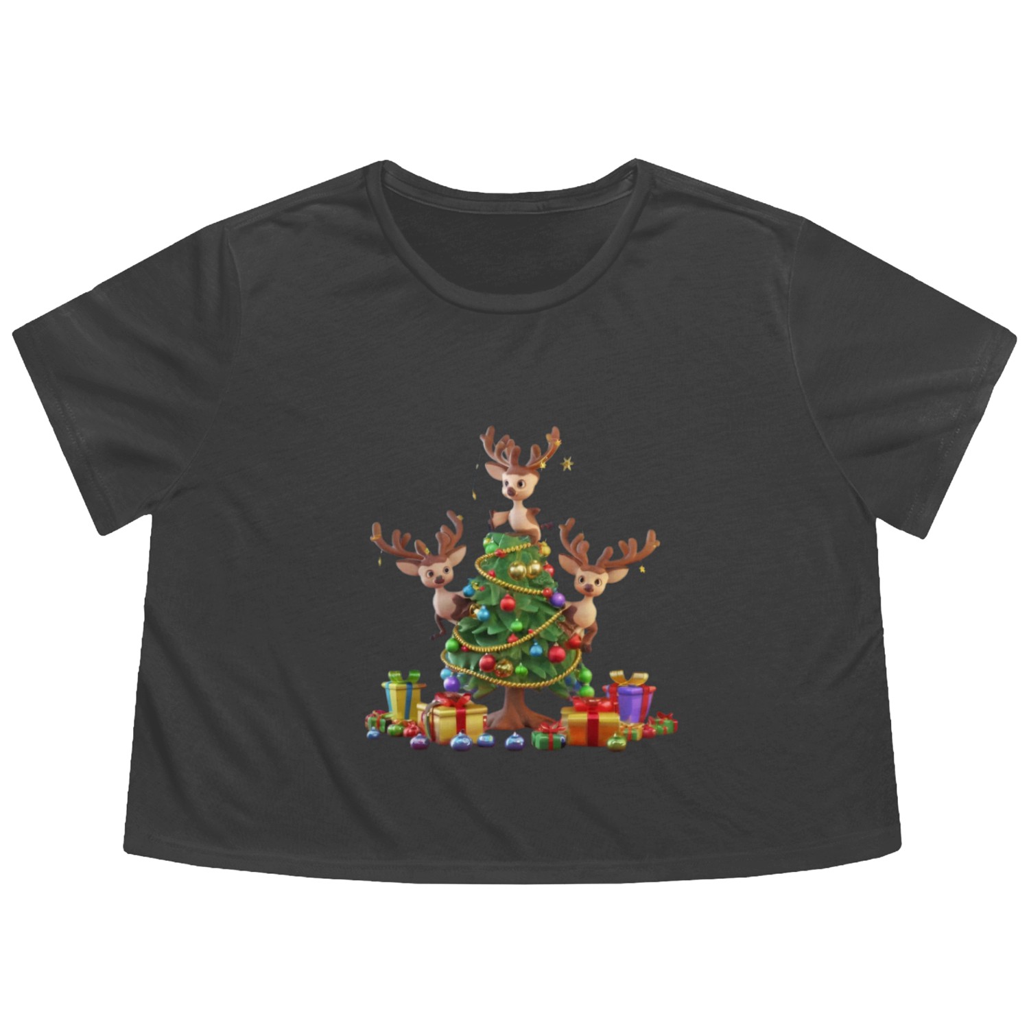 Christmas tree Flowy Cropped Tees
