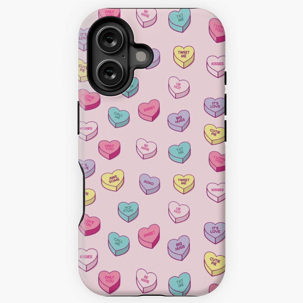 Conversation Candy Love Hearts Pattern for Valentines Day iPhone Case
