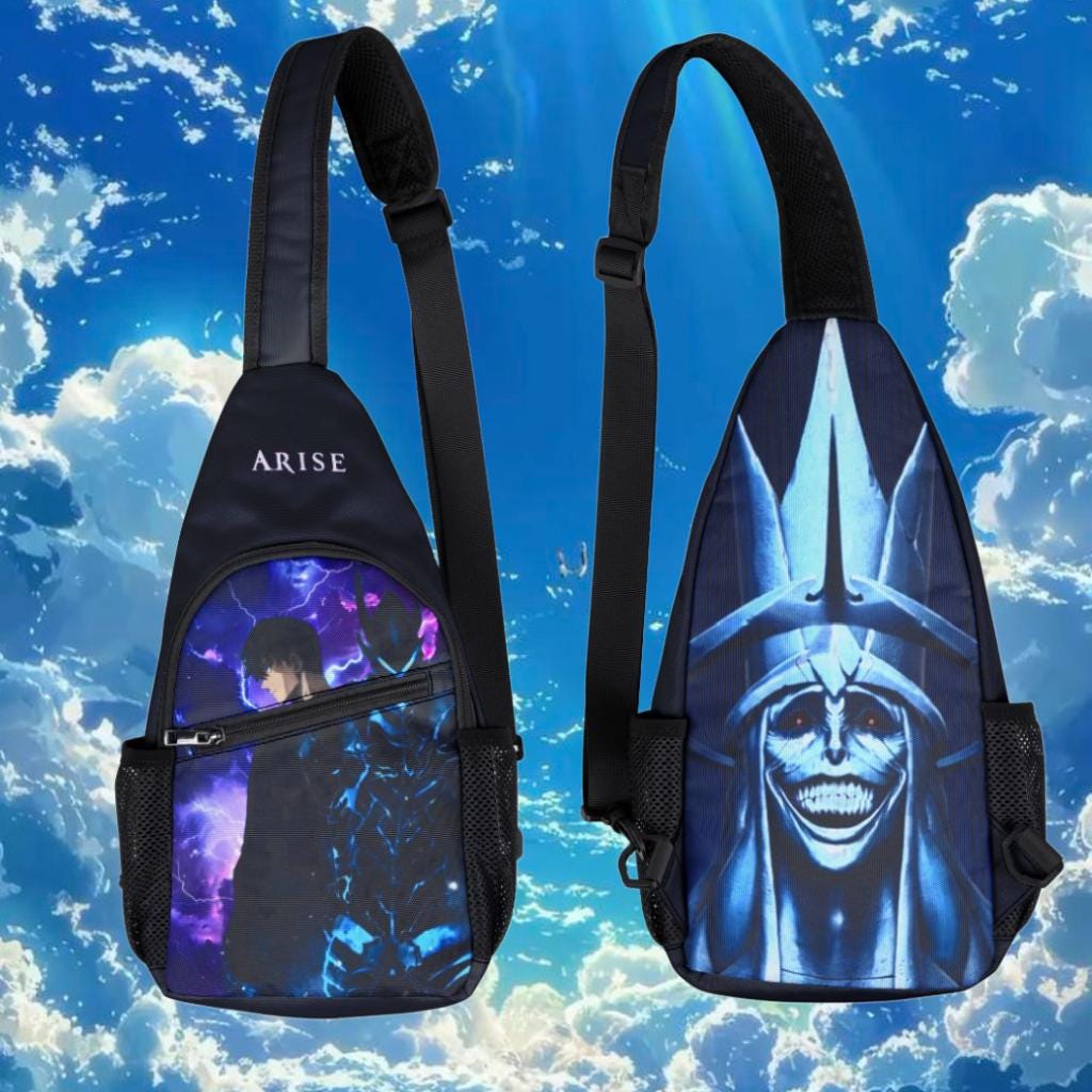 Jin Woo x Igris Chest Bag - ARISE, Unique Sling Backpack, Trendy Streetwear Accessory, Everyday Use, Ideal Gift Anime Solo Leveling
