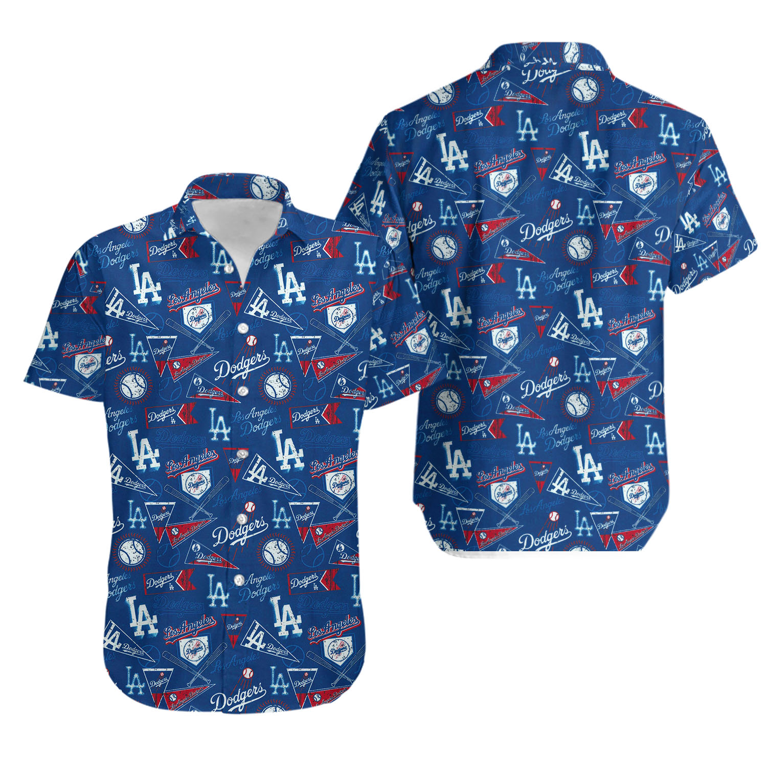 Los Baseball Angeles Team Dodgerss Hawaiian Button Shirt