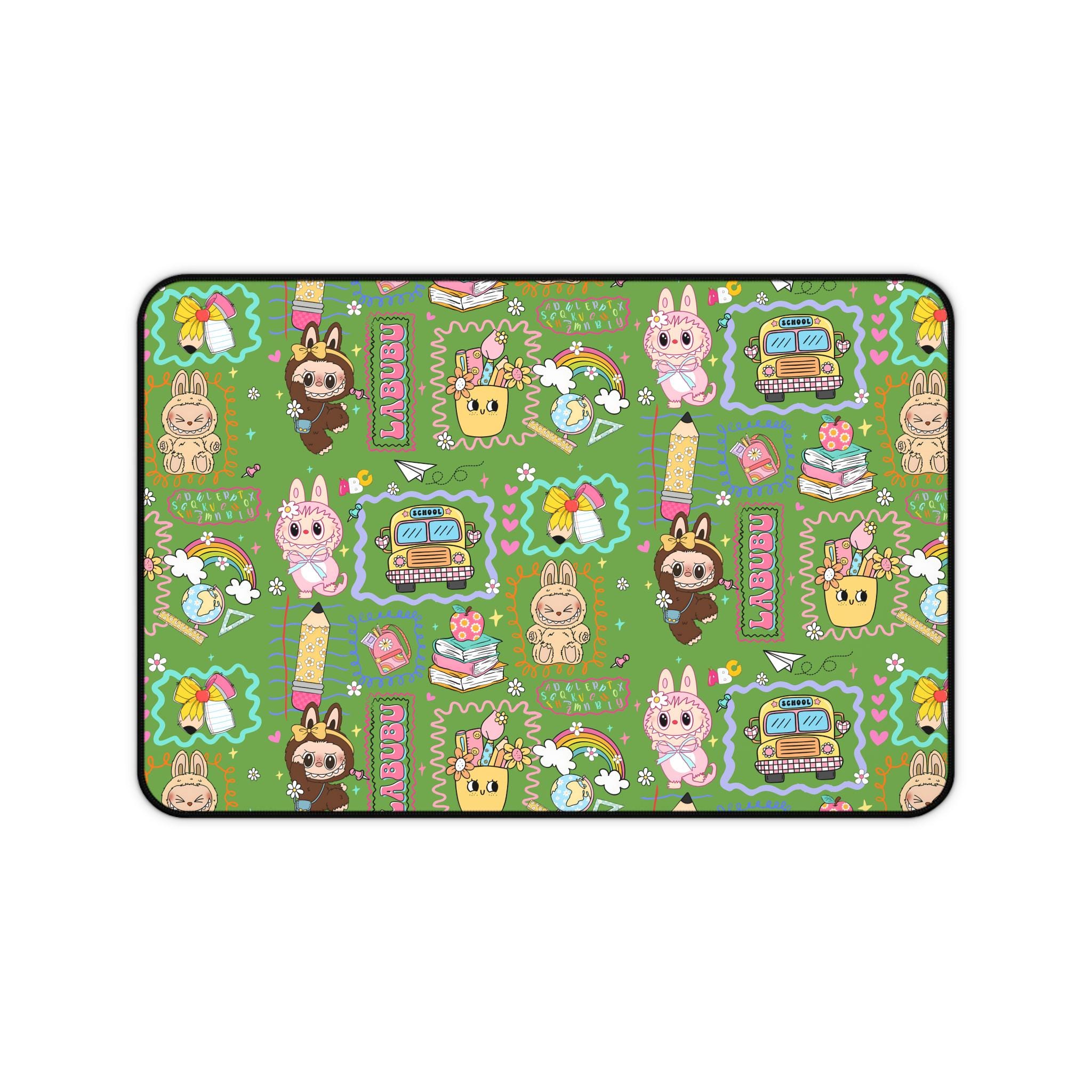 Labubu Desk Mat Kawaii Gamer Mousepad for Kids & Teens Cute Bunny Monster Extended Mouse Pad