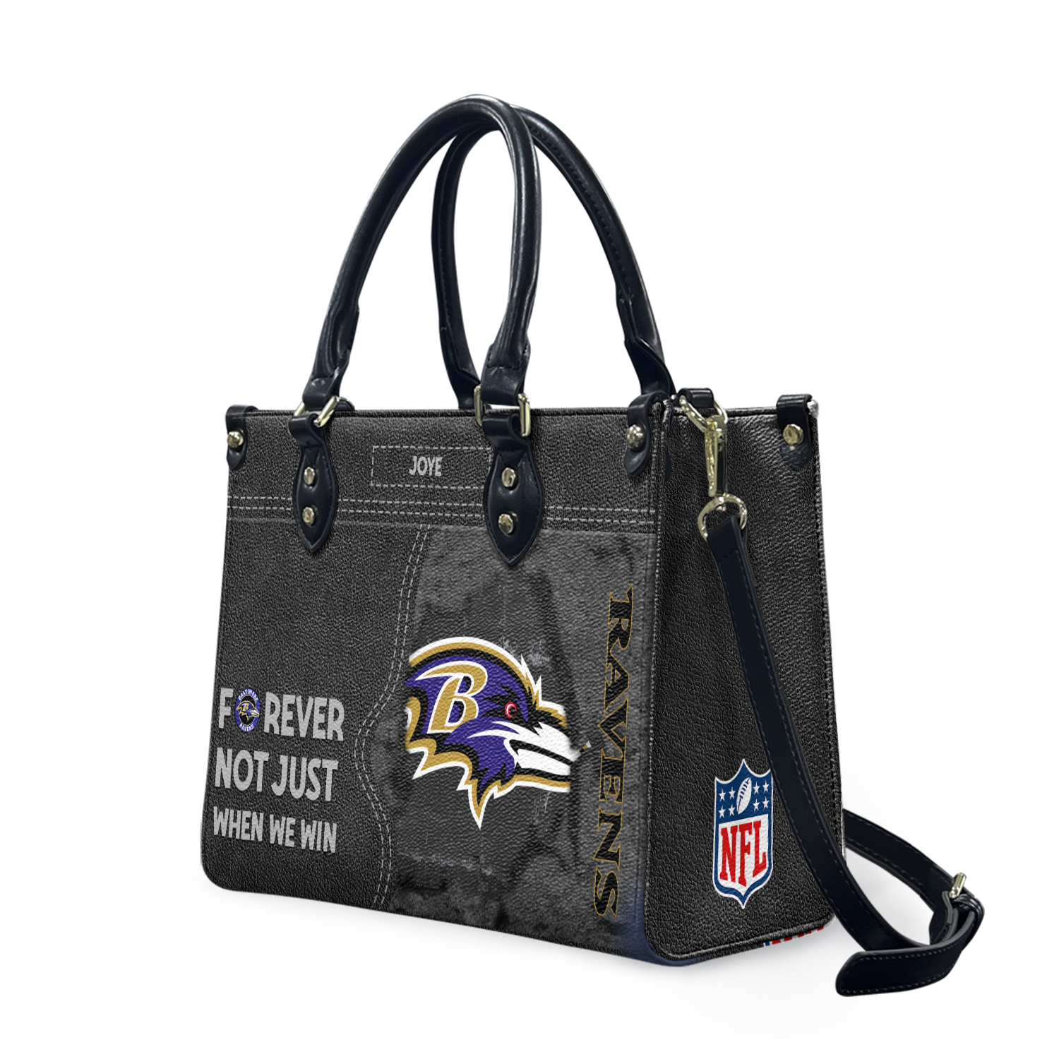 Personalized Baltimores Team Ravenss Forever Leather Bag, Custom Leather Bag