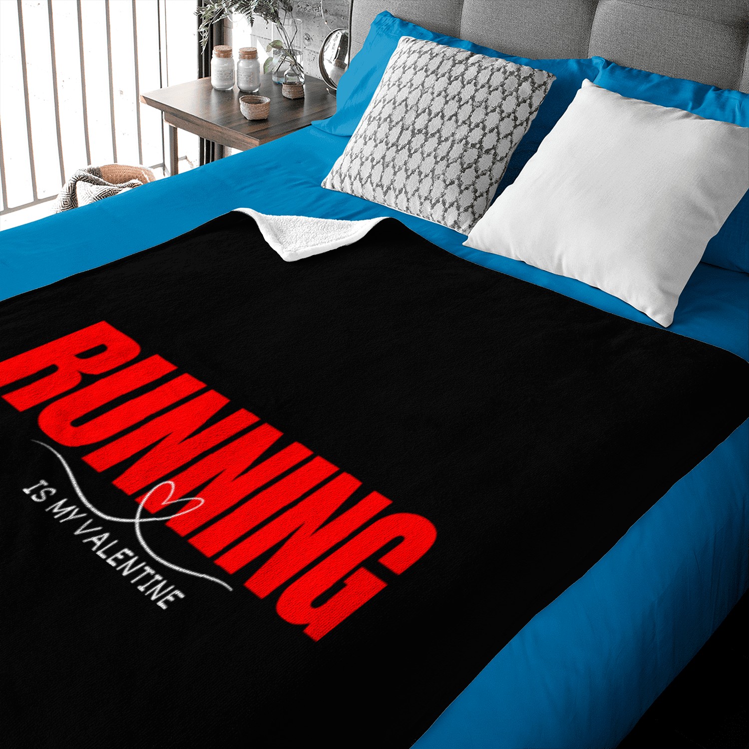 Running Is My Valentine Perfect Gift for Runners Baby Blankets