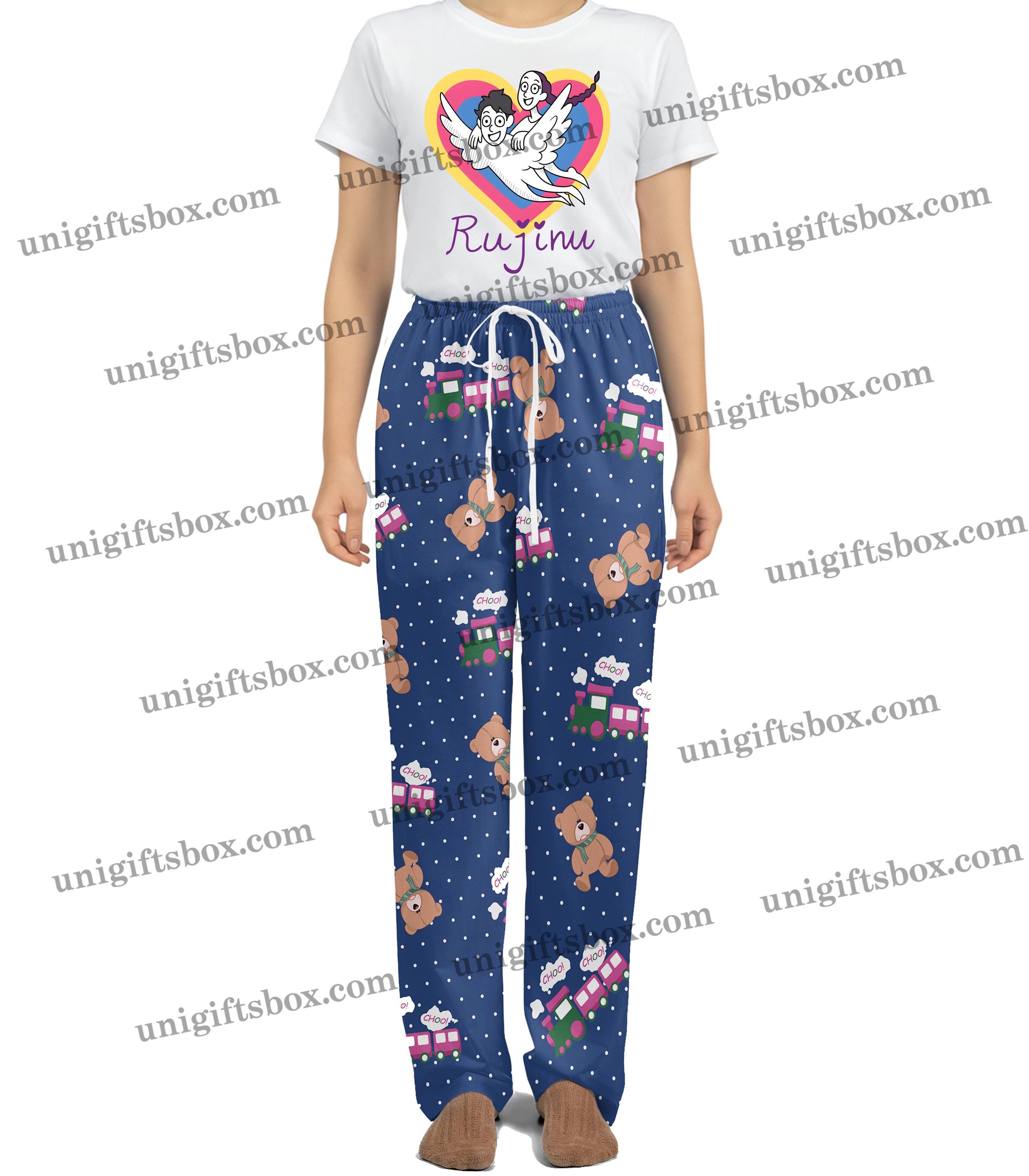 K-pop Demon Hunters Rumi's Bears and Choo-Choo Train Pajama Pants and Rujinu Tee | Kpop Demon Hunters | Huntr/x Huntrix Rumi Mira Zoey Jinu