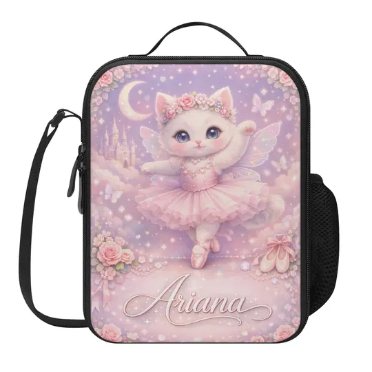 Kitten Ballerina Kitty Cat Dancer Personalized Lunch Bag