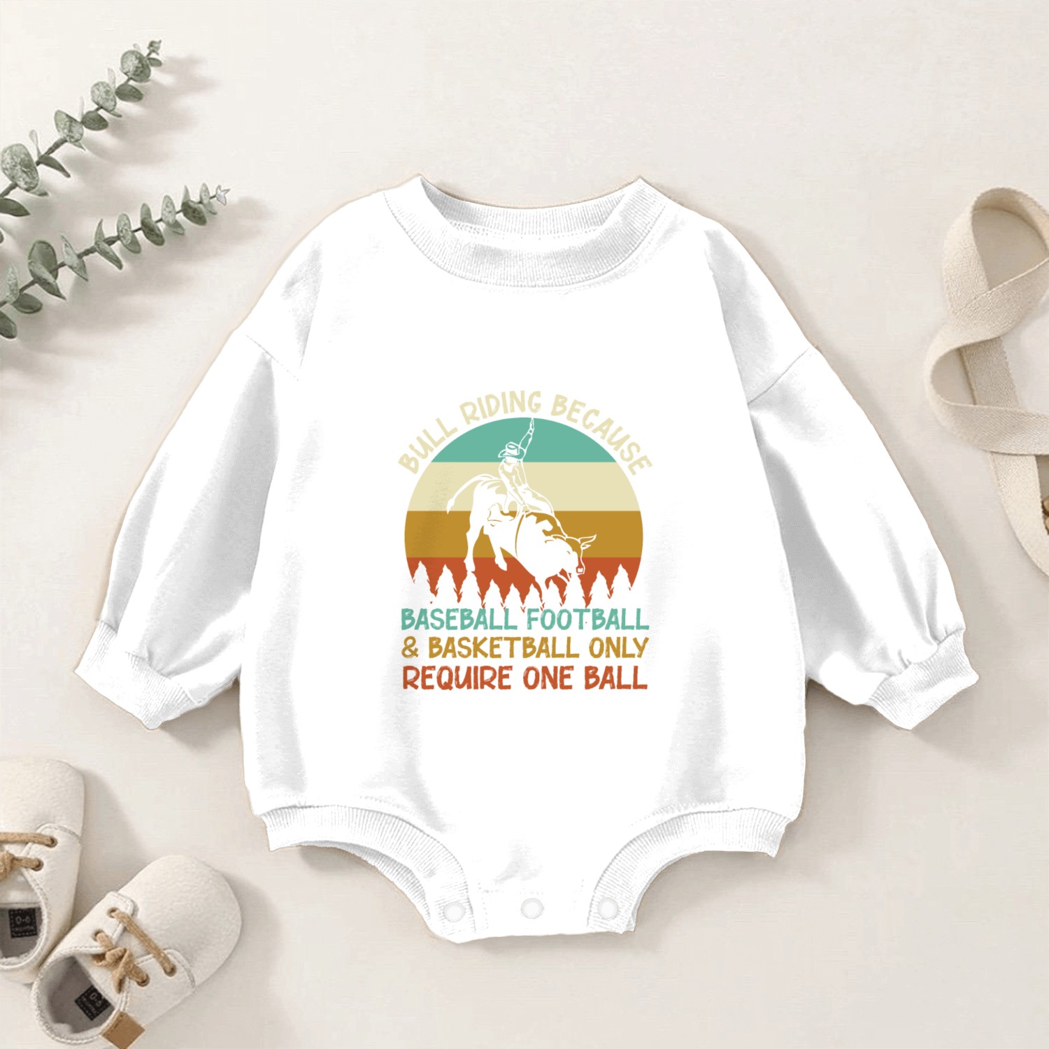 Bull Riding Bull Rodeo Mexico Vintage Baby Romper Sweatshirts