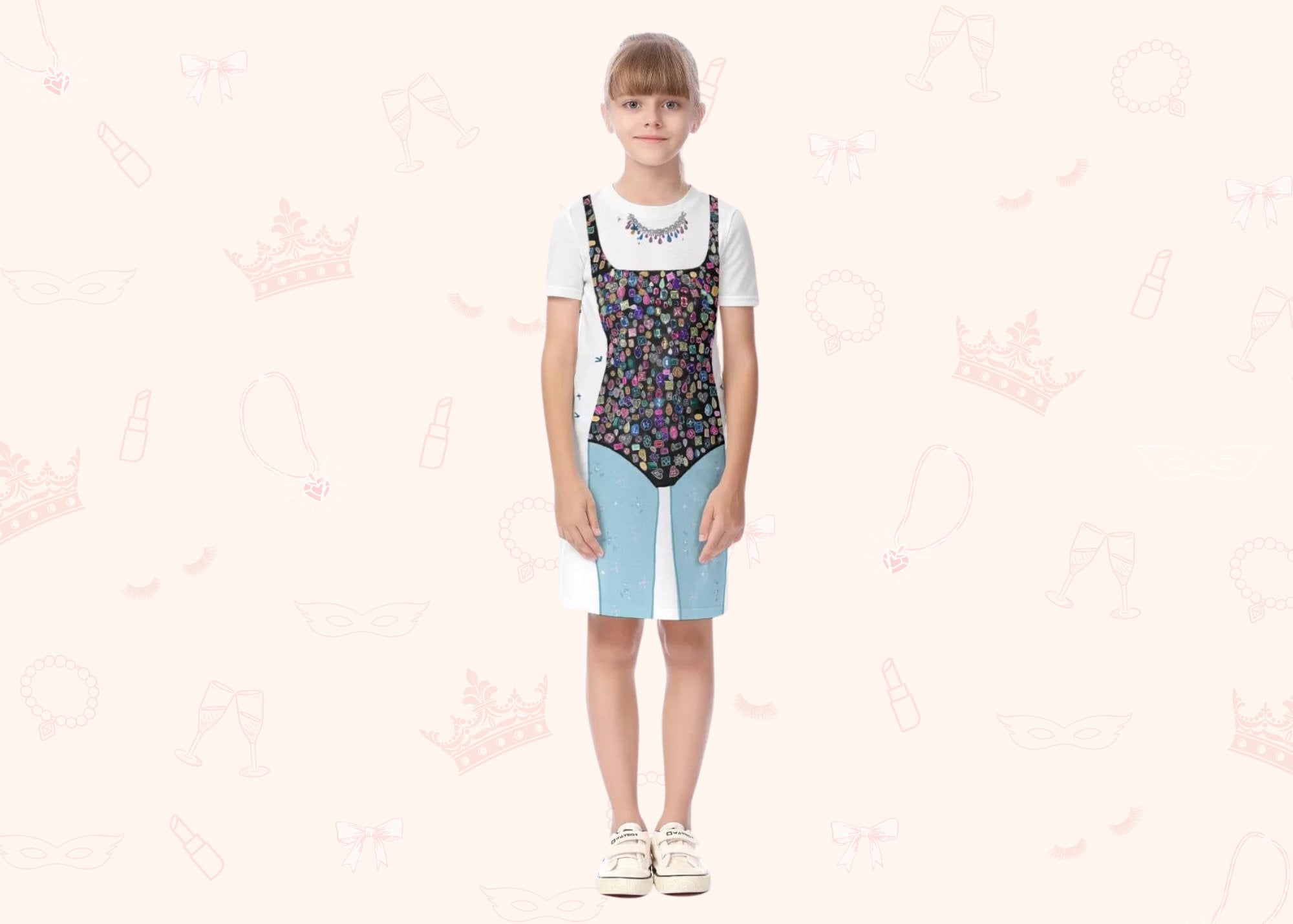 Jewels & Diamonds T-Shirt Dress (Kids) | Easy Costume, Fun Loungewear, Unique Gift