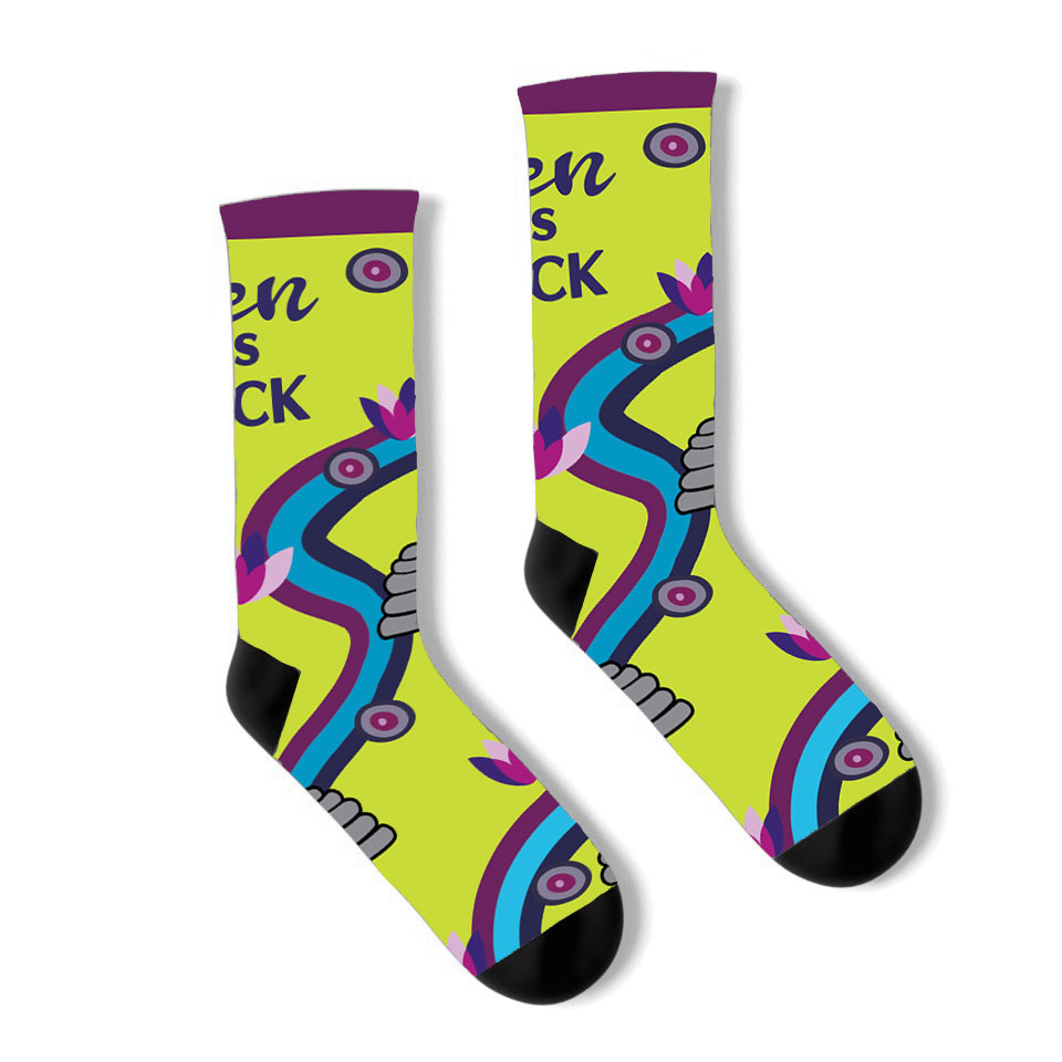 Zen as F**k Women's Crew Socks | Inappropriate Swear Word Socks | Funny Curse Words Socks | Profanity Socks