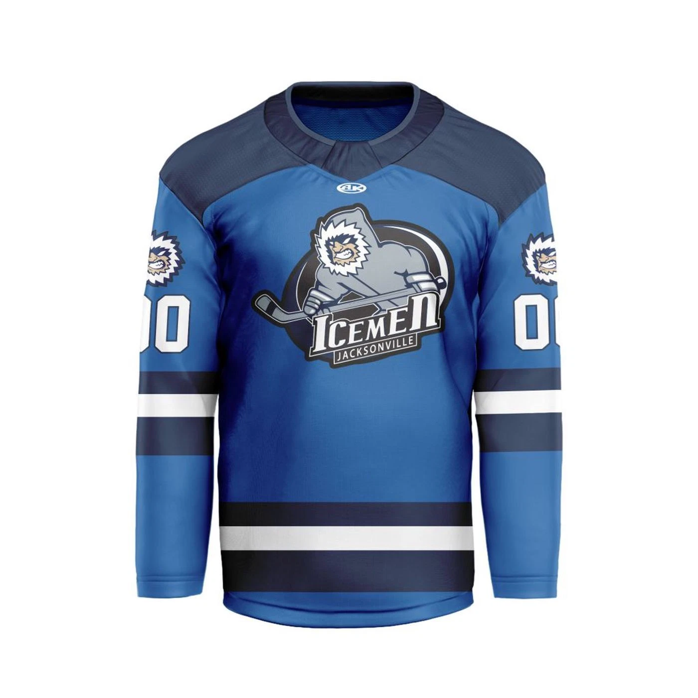 Personalized Jacksonville Icemen Blue V-shaped Hockey Shirt Men's Fan Gear Gift