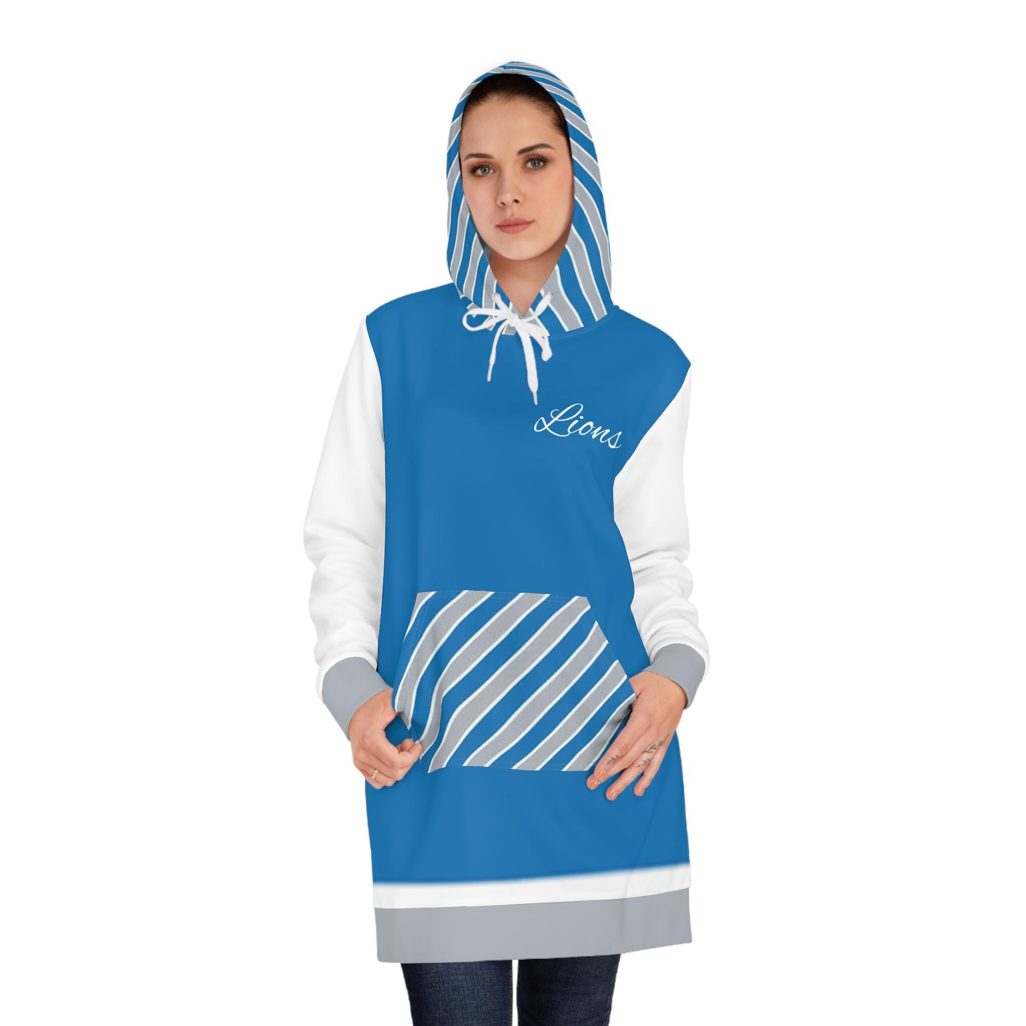 Detroit Football Themed Women's Hoodie Dress