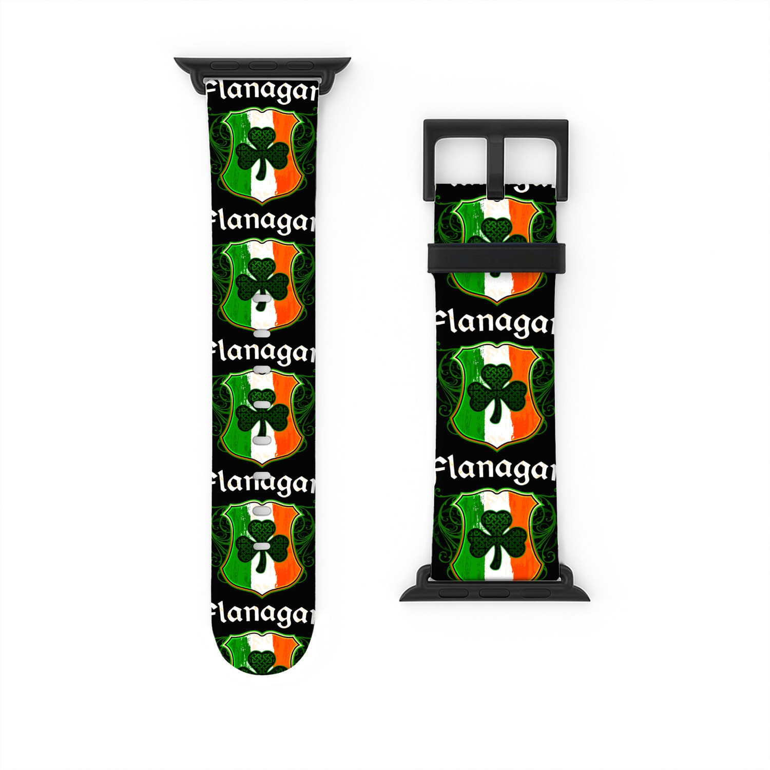 Flanagan Irish Surname Ireland Flag Shield Watch Bands For Apple Watch