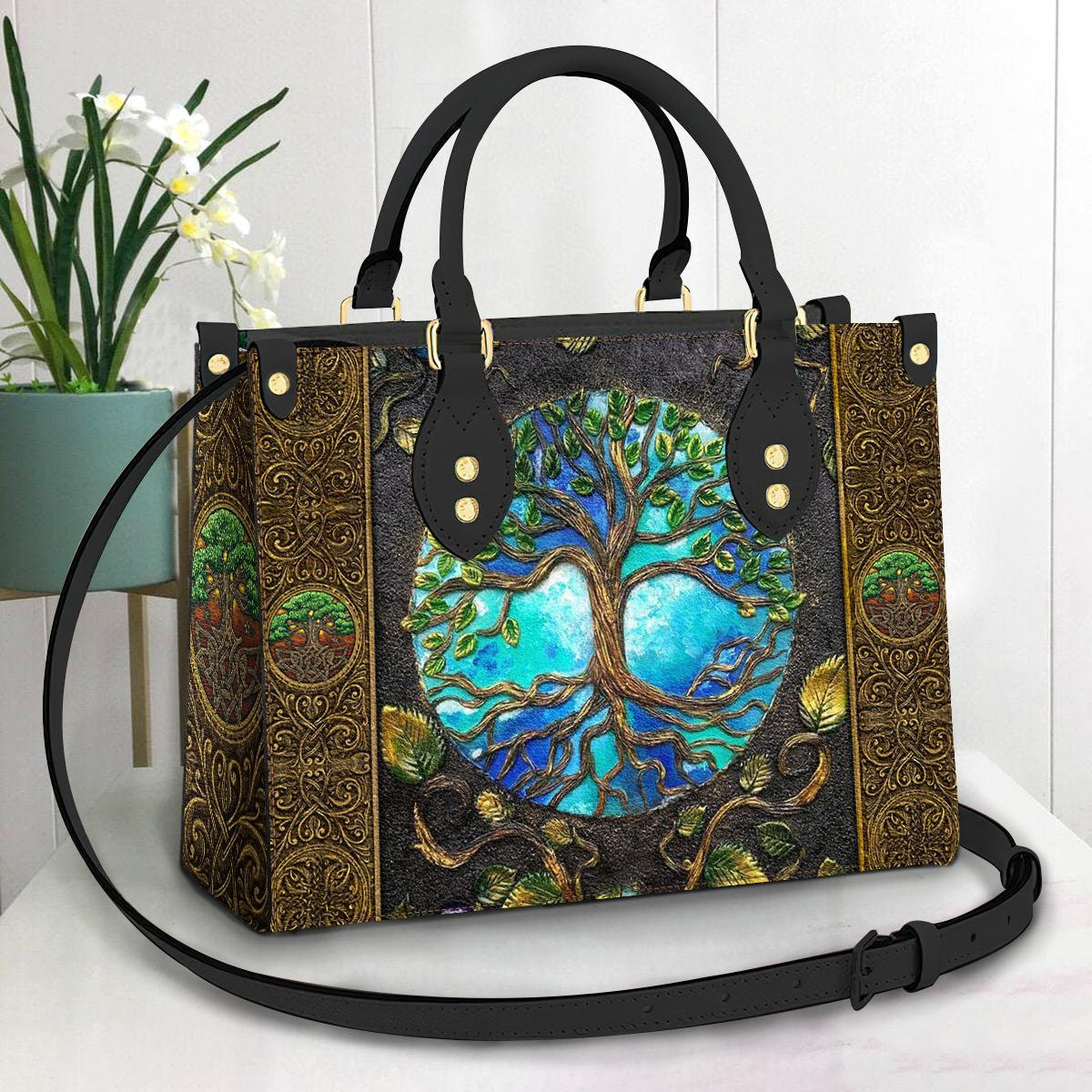 Tree Of Life Leather Bag, Crossbody Bag, Woman Shoulder Bag, Gift for girlfriend, Shopping Bag
