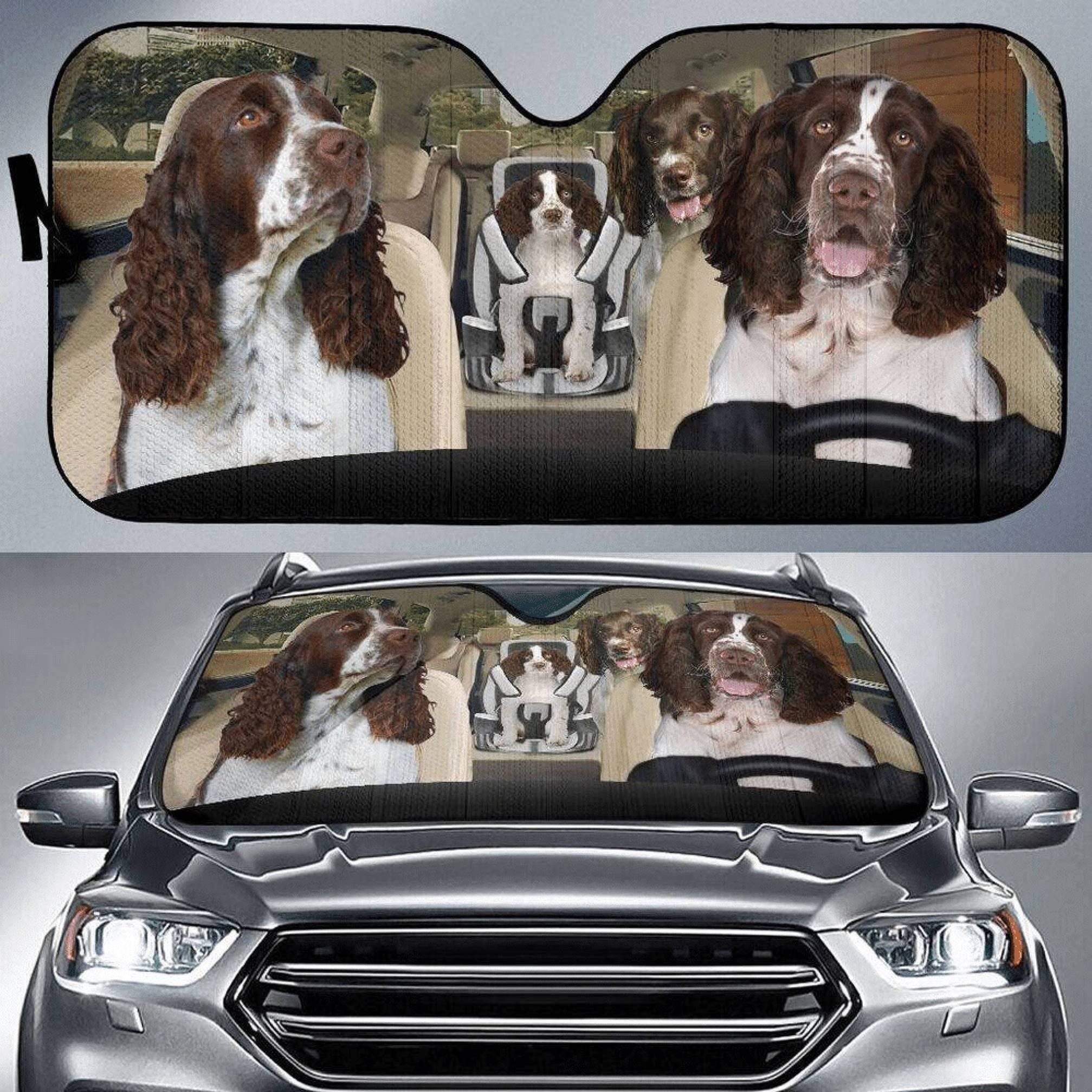 English Springer Spaniel Dog Car Sunshade, Spaniel Sun Shade, Spaniel Car Decor, Spaniel Auto Sun Shade, Dog Car Sunshade, Gift For Him
