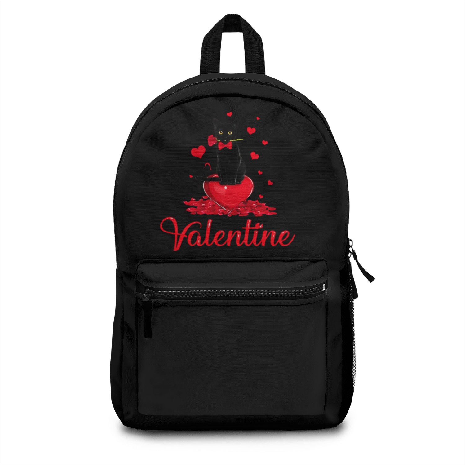 Black cat Is my valentines Backpacks