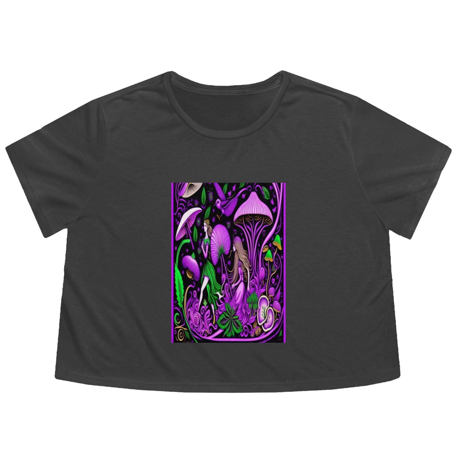 Magenta Art Flowy Cropped Tees