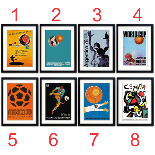 Football World Cup Posters from 1954-1982 vintage posters
