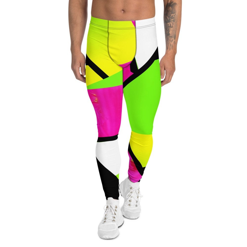 Neon Color Blocking Men's Leggings