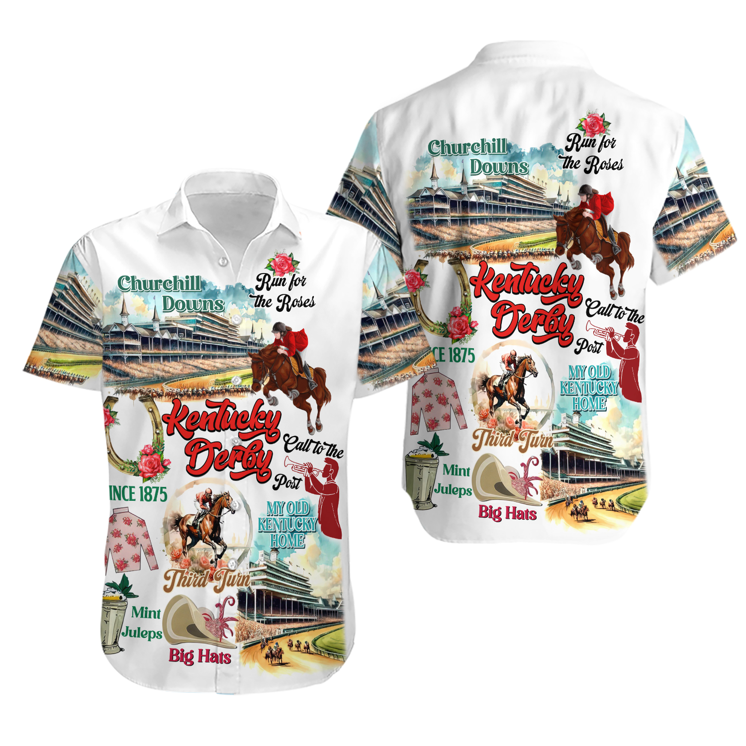 2025 Kentucky Derby Hawaiian Shirt, Horse Racing Button Down Shirt