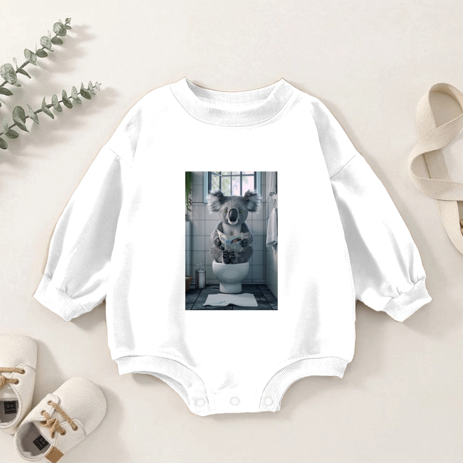 Koala's News Break Baby Romper Sweatshirts