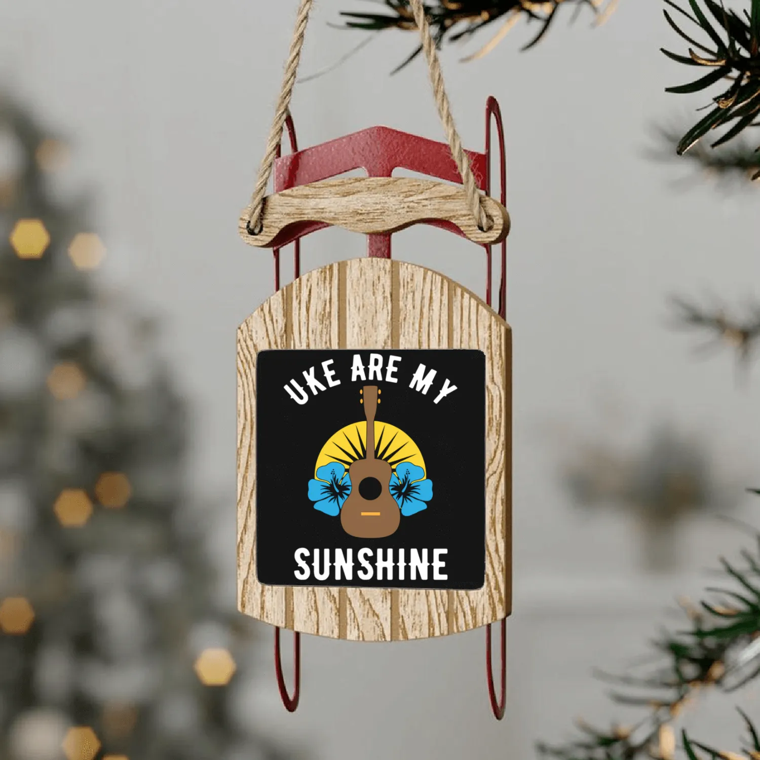 Uke Are My Sunshine For Ukulele Sled Ornaments
