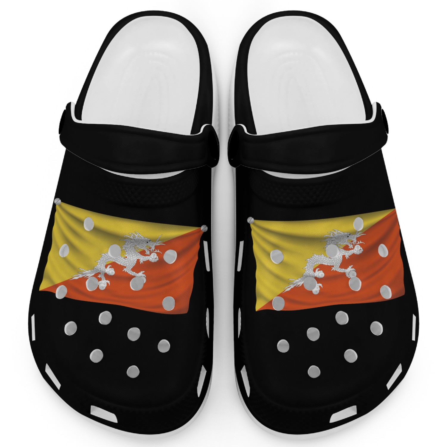 flag bhutan realistic Clogs