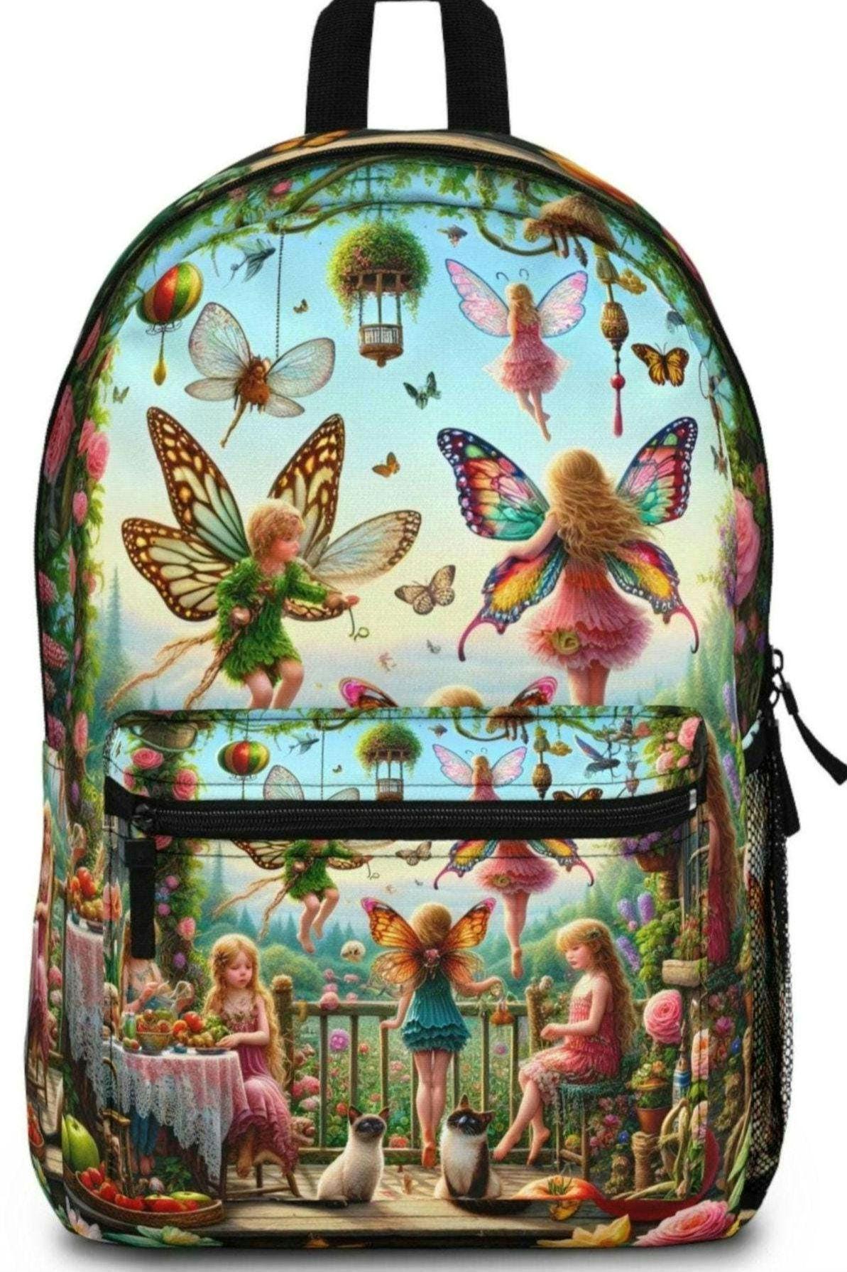 Fairy Backpack, Enchanted Blossom Balcony Theme, Nature Inspired Bag, Fairy Lover Gift