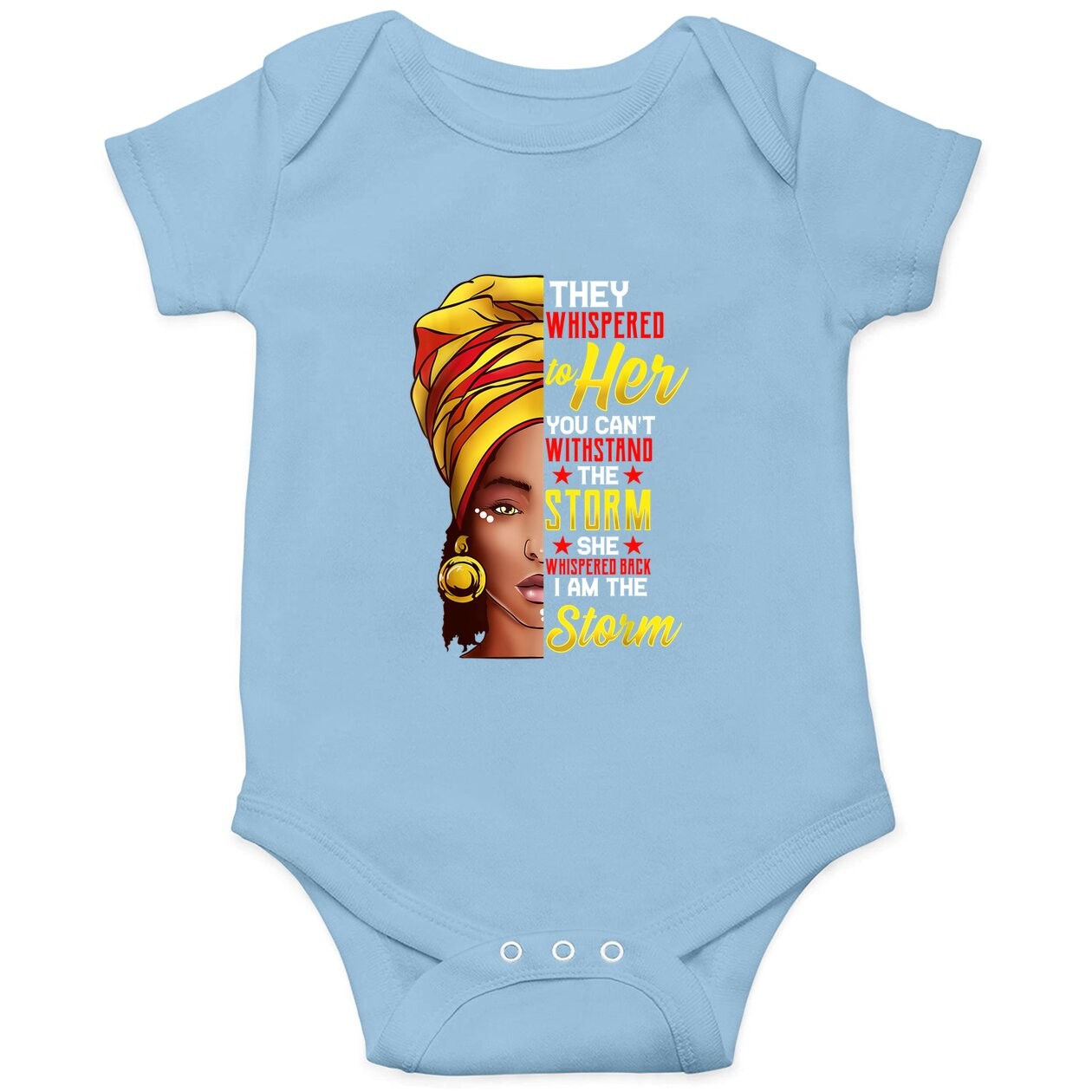 Black History Month Baby Bodysuit African Woman Afro I Am The Storm Baby Bodysuit