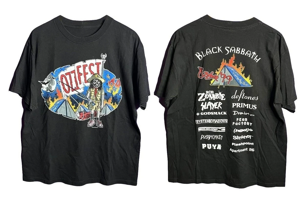 Ozzfest 1999 T-Shirt Ozzy Osbourne short sleeve black 2 side shirt KV38230