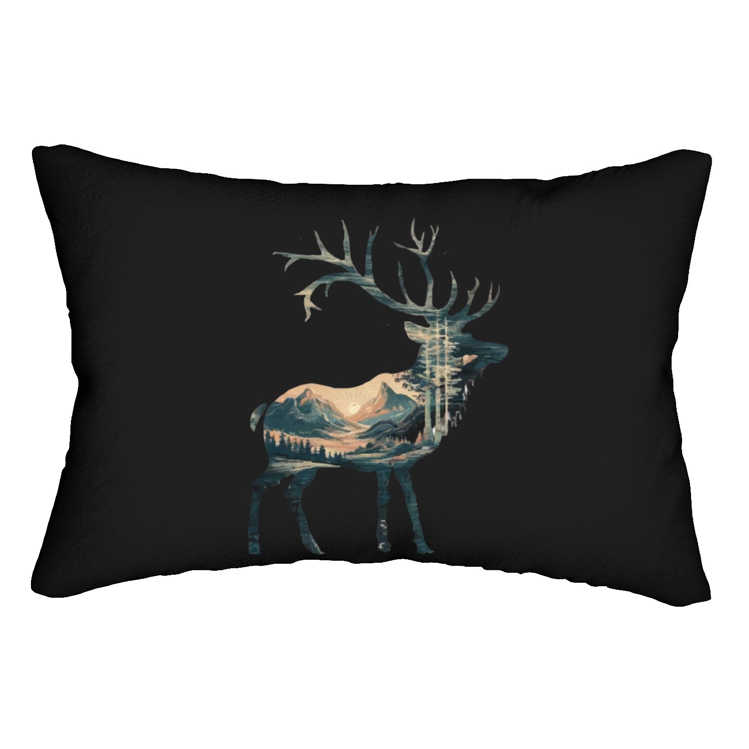 Stag, beauty of the nature. Lumbar Pillows