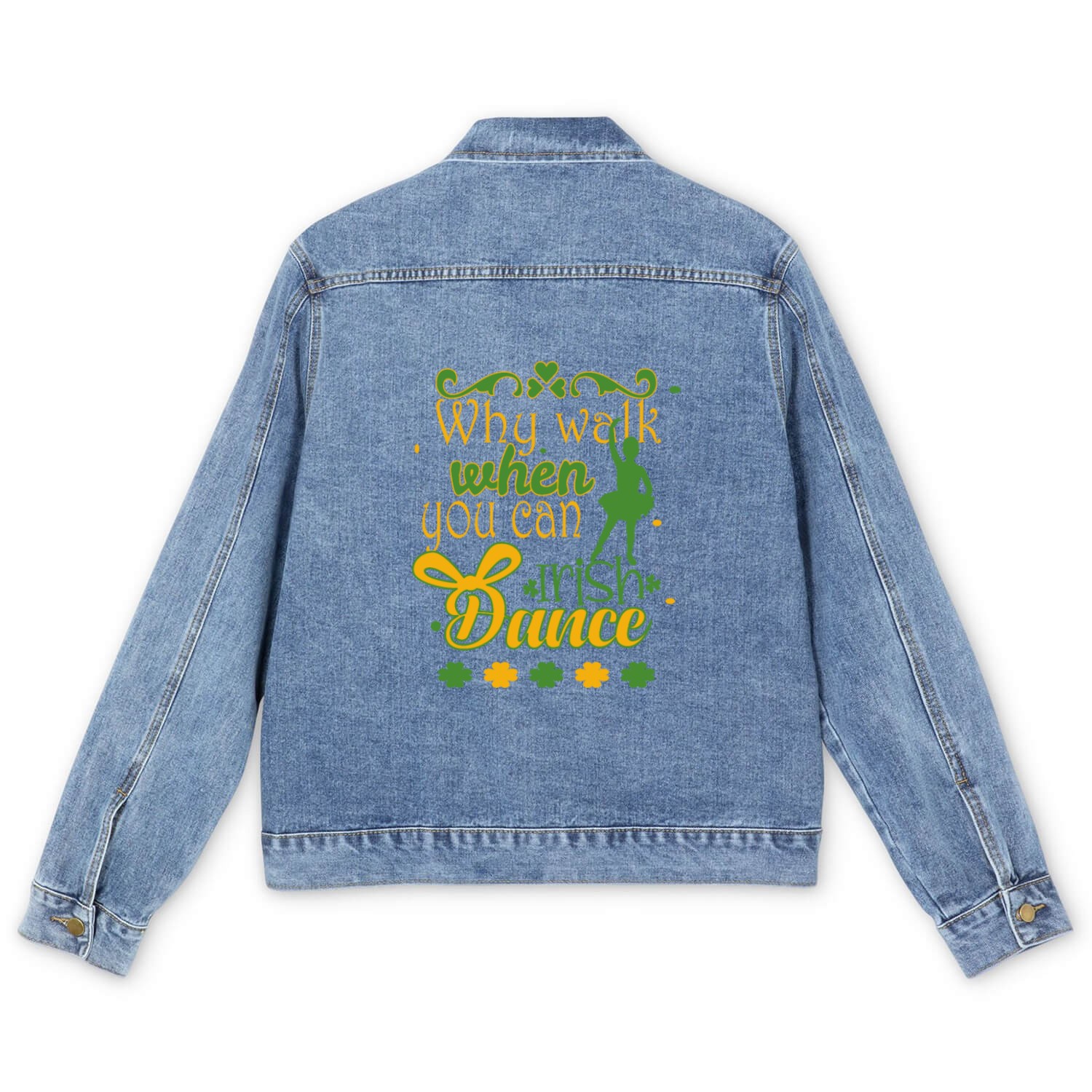 Irish Music Ireland Design for Irish Dancing Men's Denim Jackets