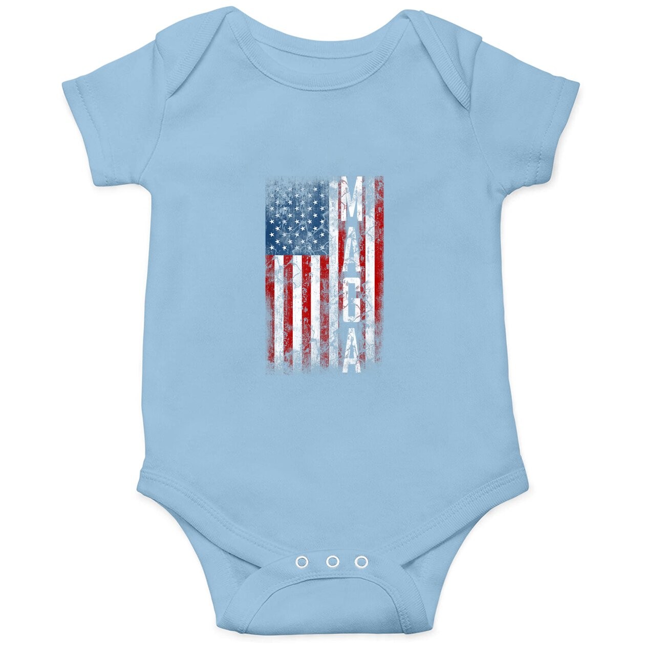 Vintage Grunge Maga American Flag Lover Baby Bodysuit
