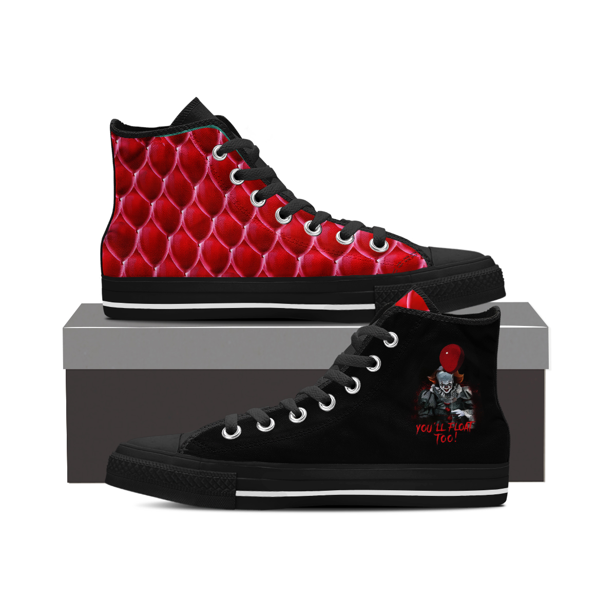Custom Pennywise Canvas High Top Sneakers - Horror Movie Inspired