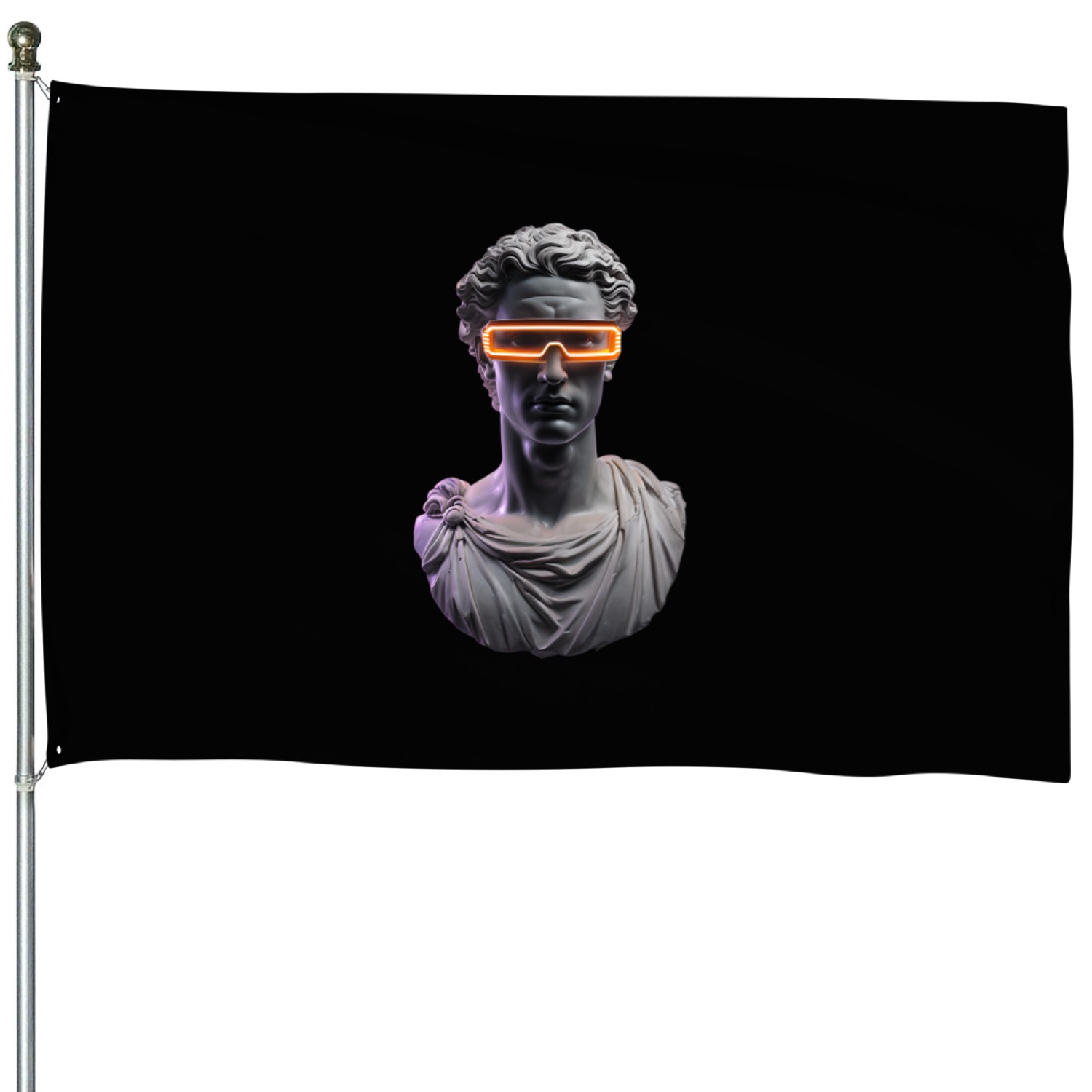 Futuristic Statue Character House Flags
