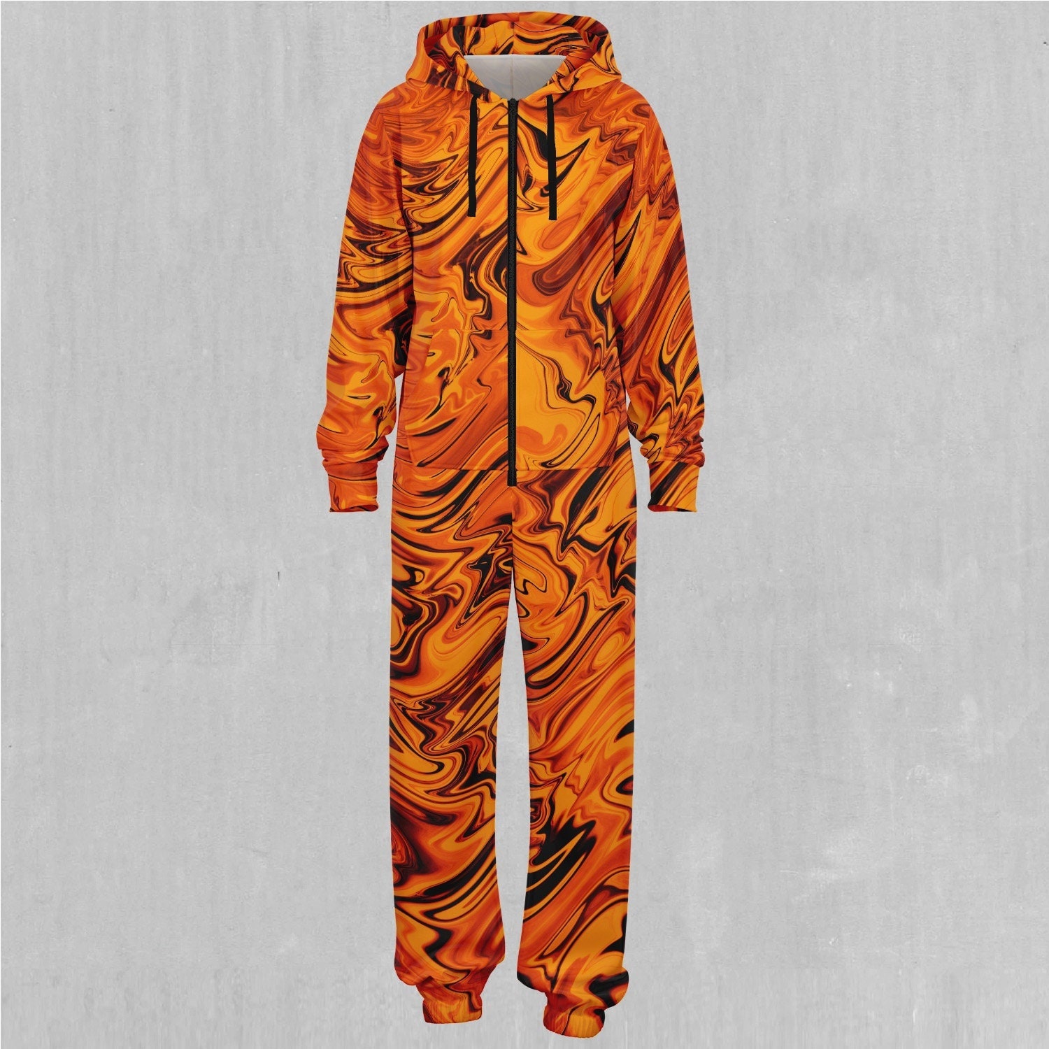 Lava Flow Psychedelic Adult Zip Up Jumpsuit Pajamas