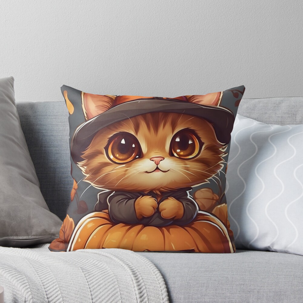 Halloween Cat Cute Pillow