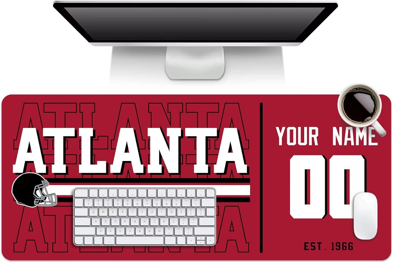 Custom Atlanta Falcons Mouse Pad, Desk Pad for Men Women Youth Gifts