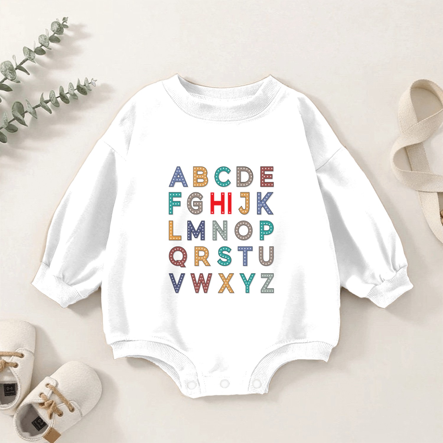 ABCD Alphabet Baby Romper Sweatshirts – Fun Learning Baby Romper Sweatshirts Preschool
