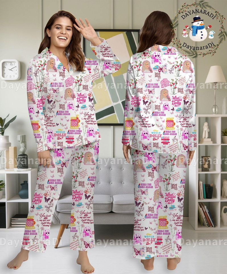 Dolly Parton Woman Pajamas Set, Pajamas Set, Dolly Parton Holiday Pyjamas Set, Pajamas Pant, Women Pajamas, Comfortable Sleepwear pajamas