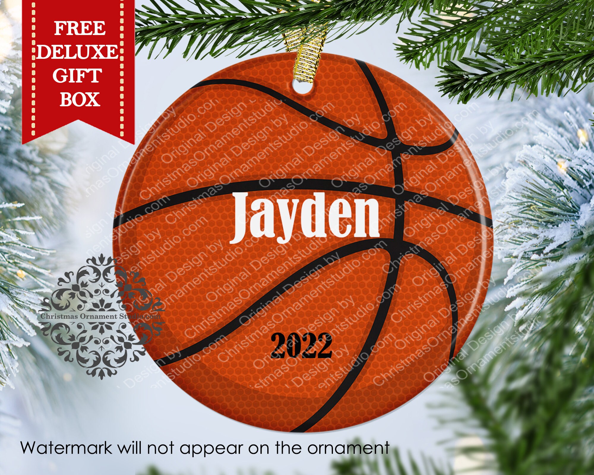 Basketball Christmas Ornament-Kids Christmas Ornament-Sport Christmas ornament-sport Christmas keepsake-Personalized basketball Ornament