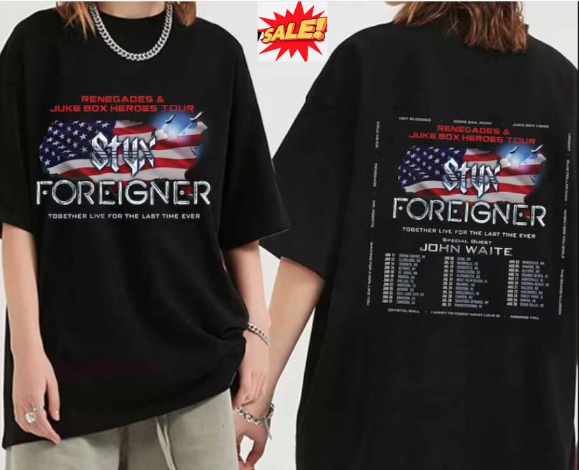 Styxs Band 2023-2024 Concert Shirt, Styxs and Foreigner Summer 2024 Tour Shirt