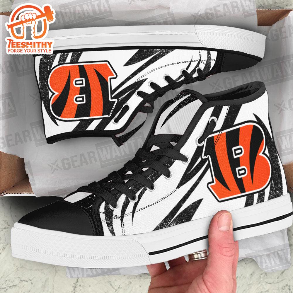 Cincinnati Bengals High Top Shoes, Sneakers For Fans
