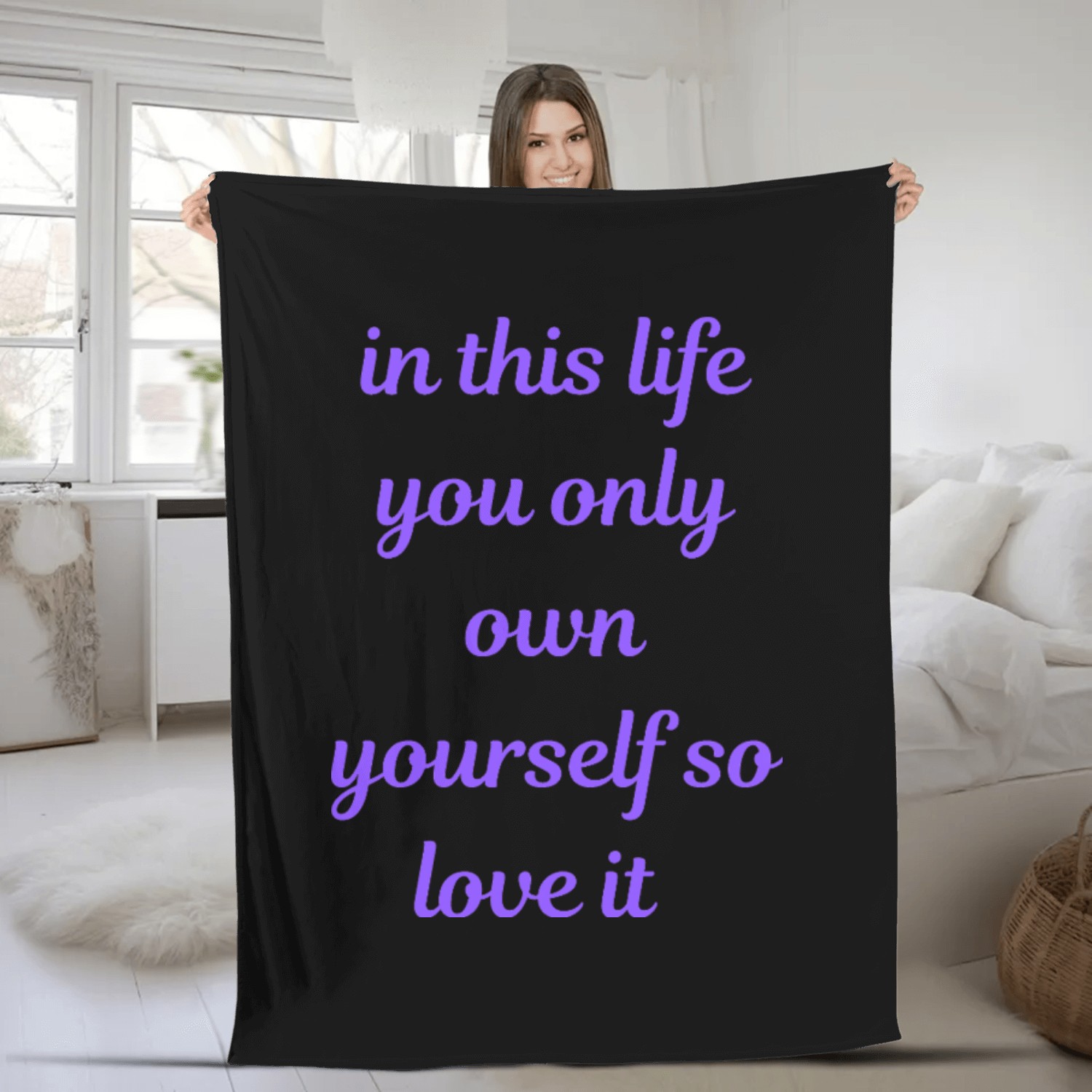 Bold Positive Quote Fleece Blankets for Mindful Souls