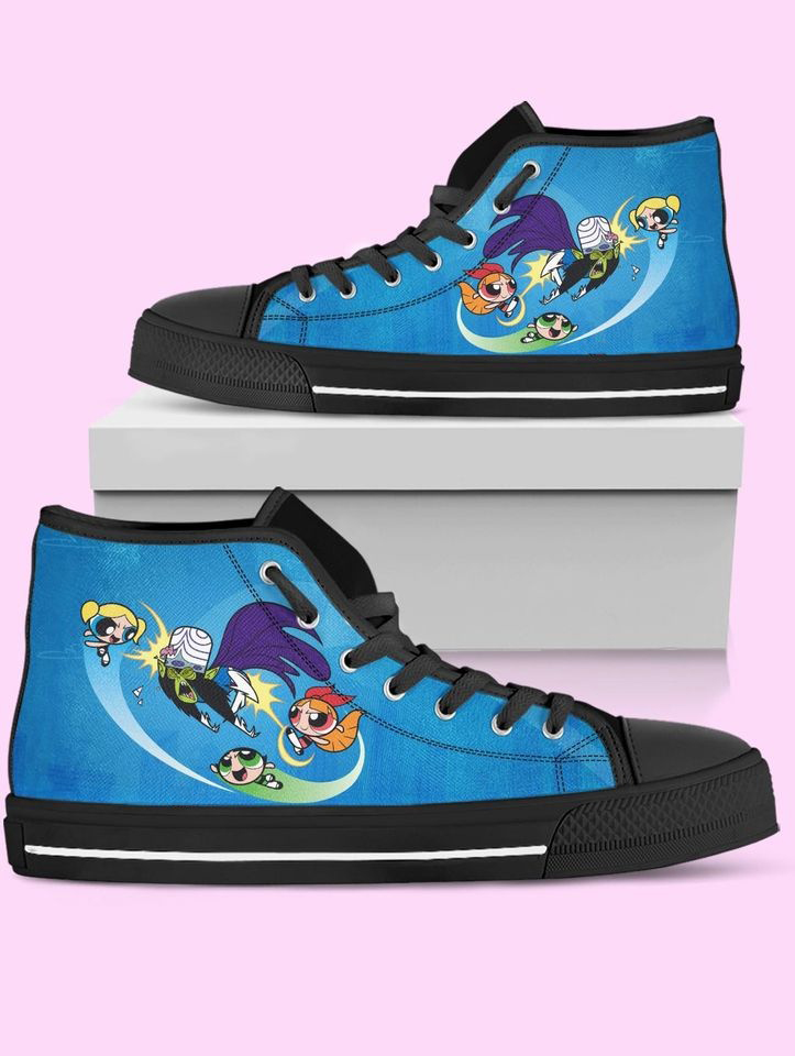 The Powerpuff Girls High Top Shoes, Mojo Jojo Sneakers for Women, Men