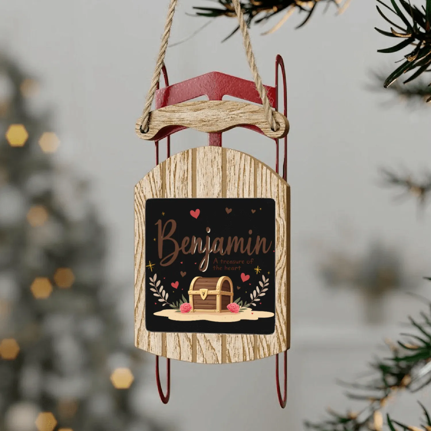 Benjamin, a treasure of the heart Sled Ornaments