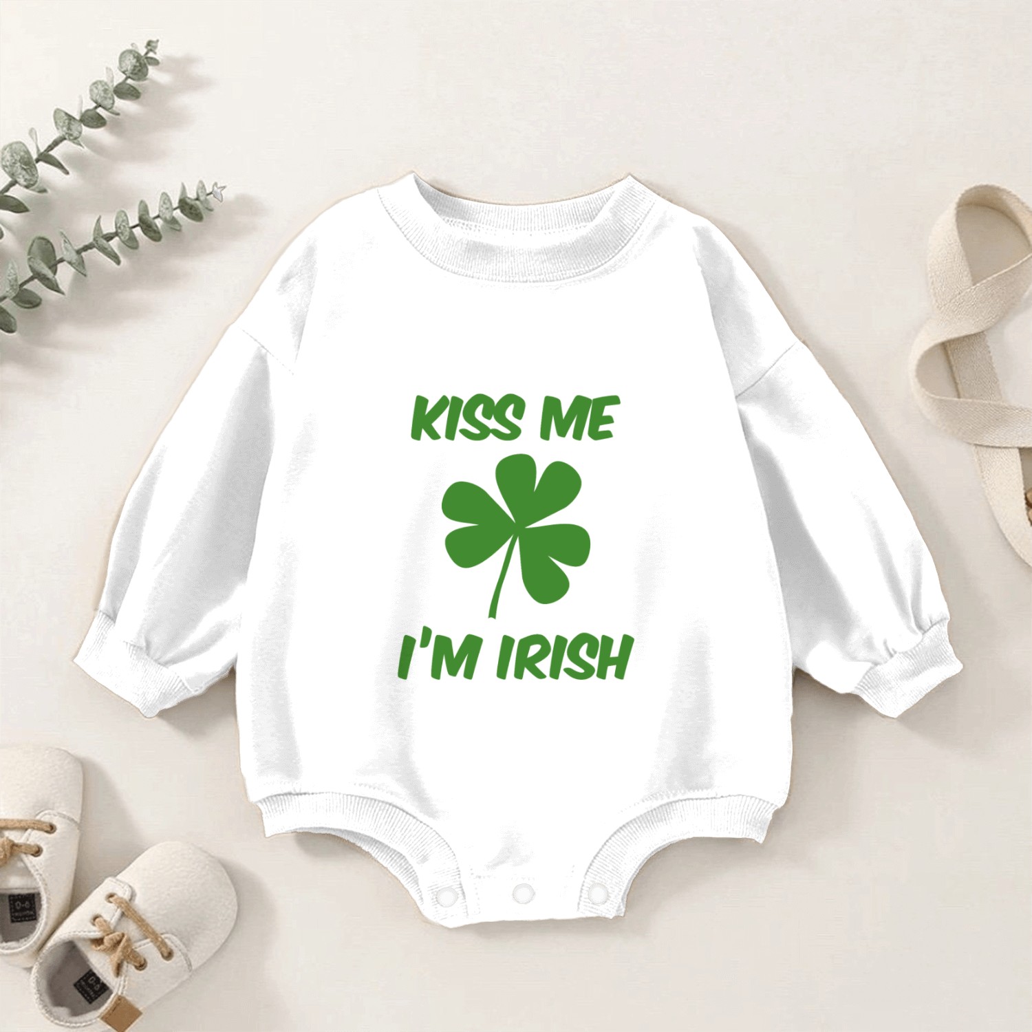 kiss-me-im-Irish (1) Baby Romper Sweatshirts