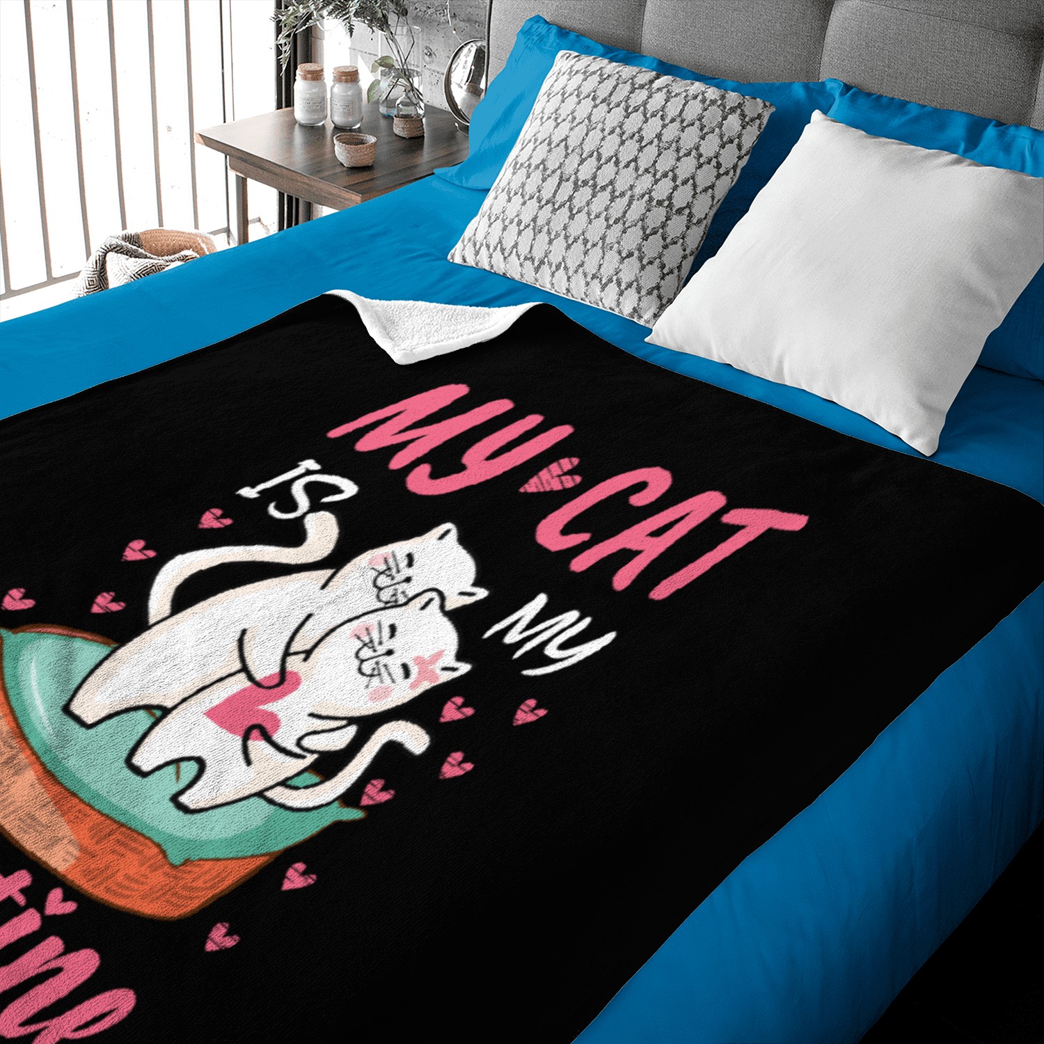 Cat Valentine's Day My Cat Is My Valentine 14th Fe Baby Blankets