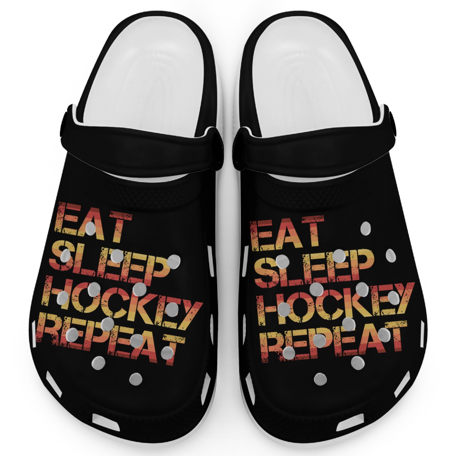 Hockey Eat Sleep Hockey Repeat Clogs