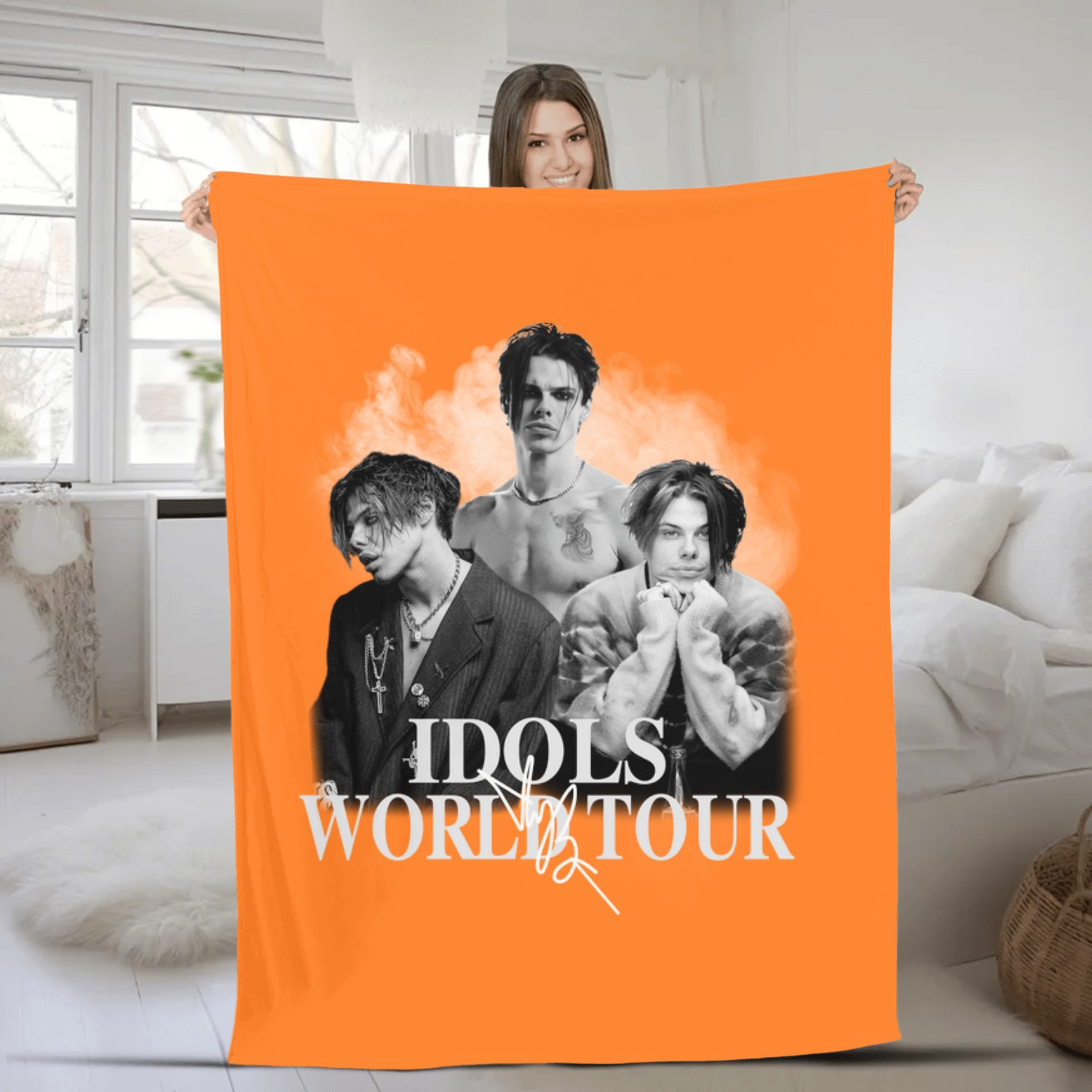 Comfort Colors Yungblud 2025 Concert Fleece Blankets, Idols World Tour 2025 Fleece Blankets, Yungblud Idols Fleece Blankets, Yungblud Fan Gift, Gift for music lover